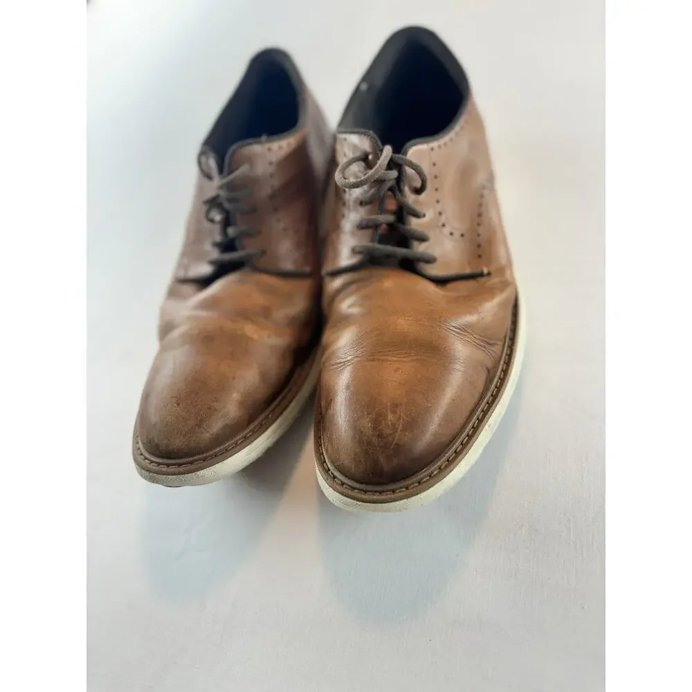 Cole Haan Men's Plain Toe Oxford Dress Shoes Size 13 Leather Brown C34125‎ Comfy